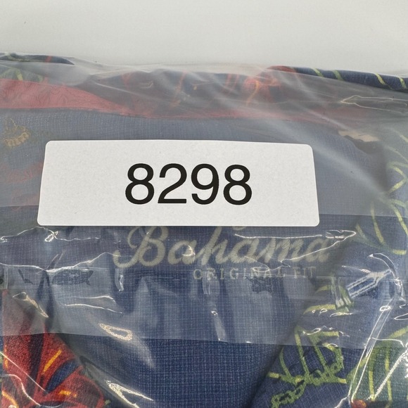 Tommy Bahama Silk Shirt Men XL Blue Christmas Reindeer Tropical Floral Camp 8298 - Picture 7 of 7